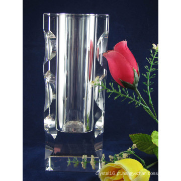 2014 novo design claro cristal vaso, vaso de vidro (ks15043)